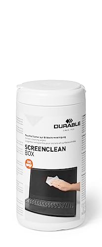 Durable SCREENCLEAN Streak-Free Screen Cleaning Wipes - Biodegradable and Anti-Static - for Phones, Laptops, Small TVs, iPads and Computers - Tub of 100