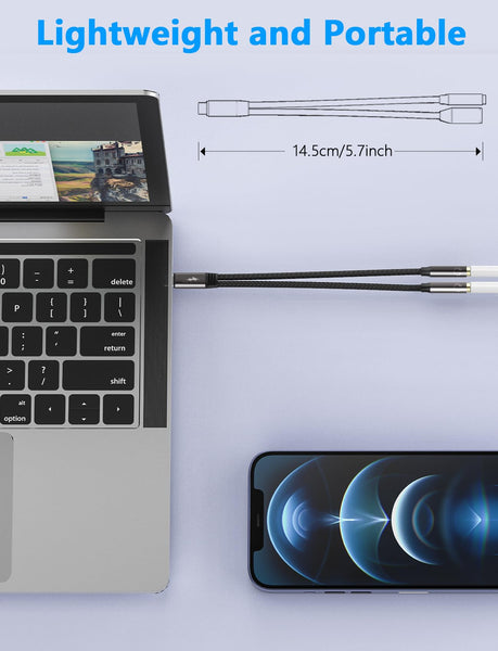 VIOY USB C to Dual Female Headphone Splitter, Type C to