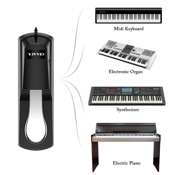 electric piano sustain pedal Sustain Pedal for Keyboard, Sovvid Upgrade Universal Piano Foot Pedal – Fumba Store