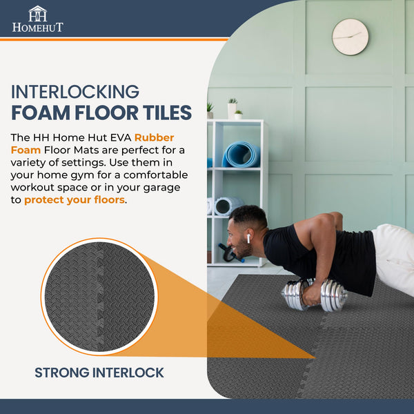 Soft Foam Exercise Floor Mats, Interlocking Puzzle EVA mat tiles