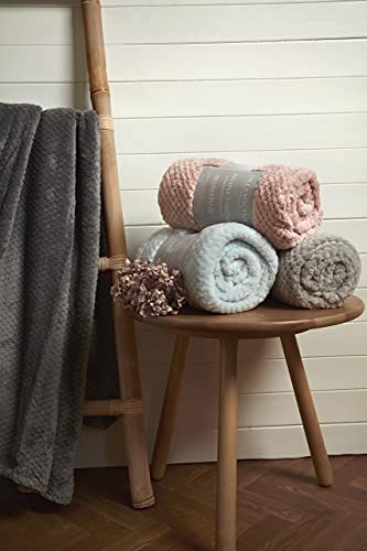 Dreamscene Luxury Waffle Mink Honeycomb Faux Fur Warm Throw Over