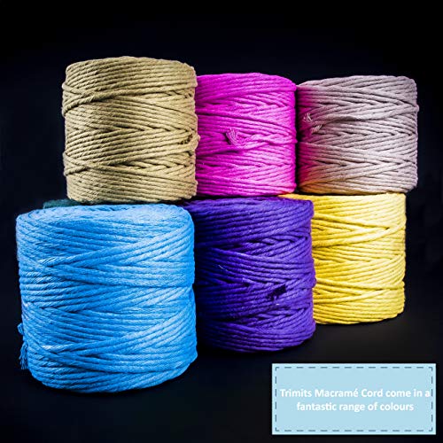 Aselected 5MM Macrame Cord, 656Feet Cotton Macrame Yarn Thick Rope
