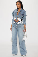 Nori Denim Washed Pant Set - Medium Wash