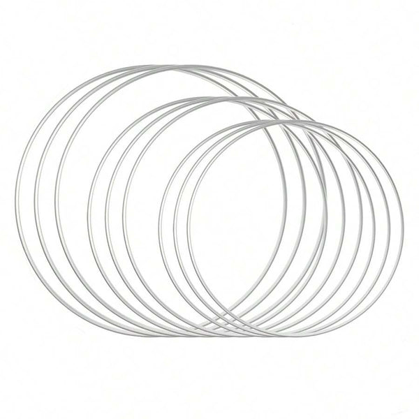 1pc/5pcs /10pcs 4 Sizes Metal Floral Hoop Wreath Macrame Silvery Hoop Rings For DIY Floral Macrame Hoop, Wedding Decorations, Dream Catcher And Wall Hanging Crafts, Valentine Day, Gift Gifts Birthday Graduation
