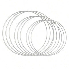 1pc/5pcs /10pcs 4 Sizes Metal Floral Hoop Wreath Macrame Silvery Hoop Rings For DIY Floral Macrame Hoop, Wedding Decorations, Dream Catcher And Wall Hanging Crafts, Valentine Day, Gift Gifts Birthday Graduation