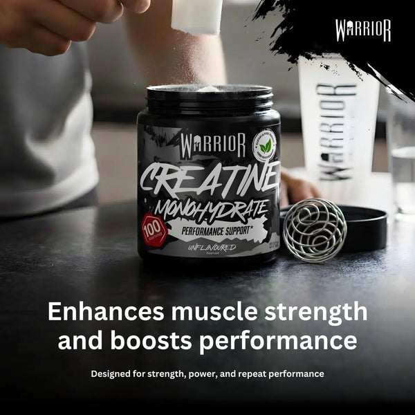 Warrior Creatine Monohydrate Powder 300g (100 Servings) – Pure Micronised Creatine Powder Supplement for Men & Women, Pre & Post Workout Strength, Muscle Growth & Recovery, Vegan – Unflavoured