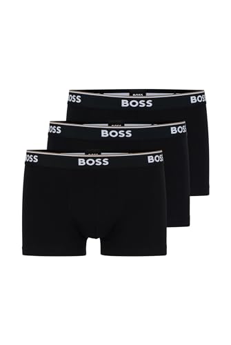 BOSS Hugo Herren Trunk 3p Co/EL Boxershorts, New - Black1, S