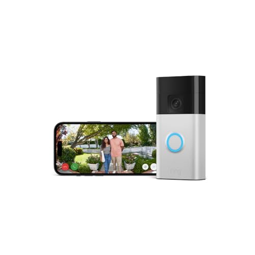 New Ring Battery Video Doorbell (2024 release) | DIY Wireless Video Doorbell Camera I Head-To-Toe View, HD Video | Easy to install (5 min) | With Built-in Battery I 30-day free trial of Ring Home