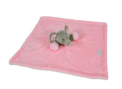 Pink Soft Soother Stuffed Plush Elephant Animal Baby Comforter Toy Blanket | New Born Baby Girl and Boy Infant Toddler Cuddle Snuggle Toy Blankets for Nursery Strollers, Cots, Cribs, Car Seats