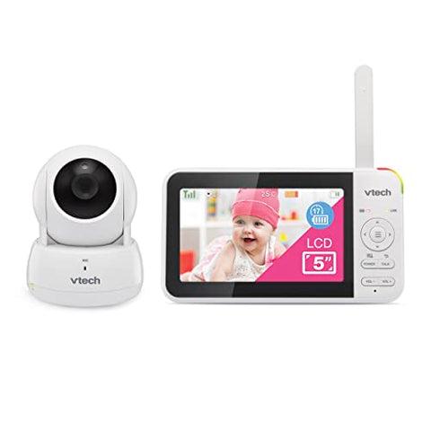 VTech VM924 Video Baby Monitor with Camera, Pan&Tilt, Baby Monitor with 5" LCD Screen,Up to 17 Hrs Battery Life,1.33x Zoom,Night Vision,300m Long Range,Soothing Sounds,2-Way Talk,Secured Transmission