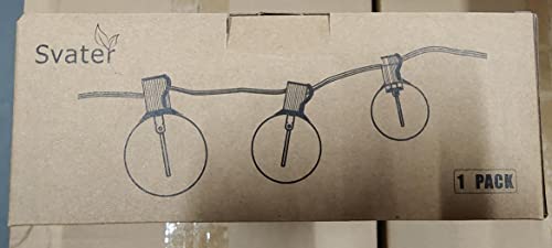 Svater Festoon Lights Outdoor 15M, G40 LED String Lights Mains Powered with 26 1W Plastic Bulbs, Waterproof Connectable Festoon Lights Outdoor for Garden Patio Wedding Porch, 2700K Warm White