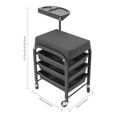 Manicure Beauty Tool Cart,38x32x65cm Pedicure Footrest Stand,Rolling Storage Trolley,Professional Premium with Drawers Organizer for Beauty Salons,Health Clubs