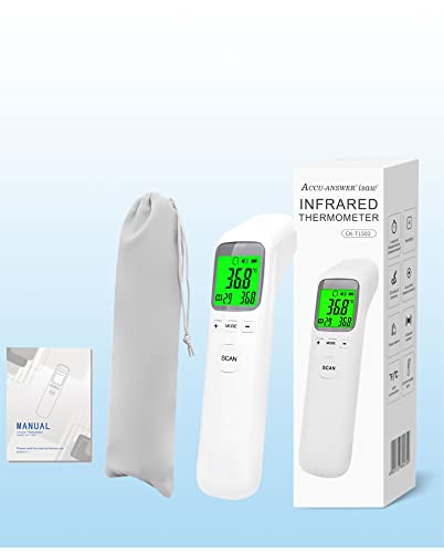 Thermometer for adults and Baby, Digital infrared non contact thermometer with Fever Alarm, LCD Screen, Accurate Reading and Memory Function