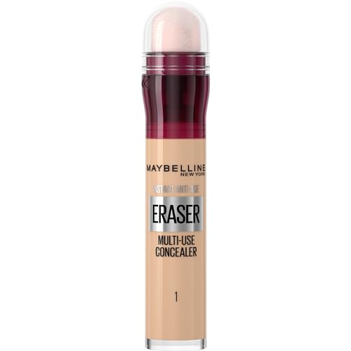 Maybelline Concealer Instant Anti Age Eraser Eye Concealer, Dark Circles and Blemish Concealer, Ultra Blendable Formula 01 Light