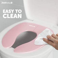 Jool Baby Products - Folding Travel Potty Seat for Girls, Fits Round & Oval Toilets, Non-Slip Suction Cups, Includes Free Travel Bag (Pink)