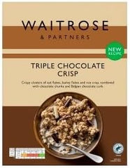 Waitrose Crisp Cereal Selection 500g – Mixed Berry, Nut & Triple Chocolate Crunch (Pack of 1, Triple Chocolate Crisp 500g)
