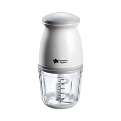 Tommee Tippee Quick-Chop Mini Baby Food Blender and Chopper for all Stages of Weaning, Durable Glass Bowl and Stainless Steel Blades, 500ml Capacity, 200W Motor, White and Clear, 1.0 count (447851)