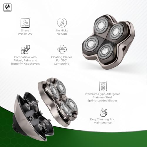 Skull Shaver Baron PRO 4 Head Replacement Blade - Silver (BN4-BLD) For Sale Online