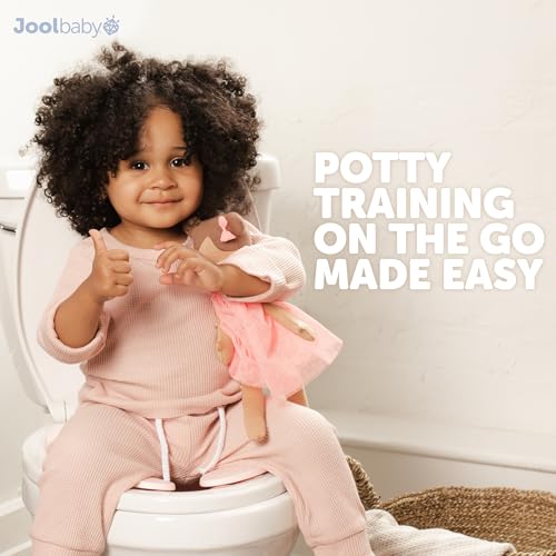 Jool Baby Products - Folding Travel Potty Seat for Girls, Fits Round & Oval Toilets, Non-Slip Suction Cups, Includes Free Travel Bag (Pink)