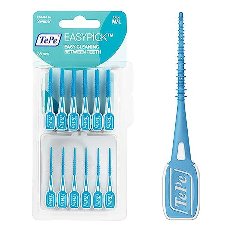 TEPE EasyPick Dental Picks for Daily Oral Hygiene and Healthy teeth and gums / Size M/L / 1 x36 Picks