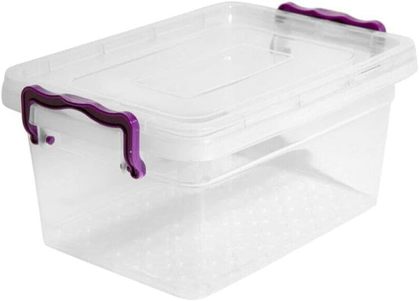 Easy Shopping® Clear Plastic Storage Box Lid Clip Locking Office Home Kitchen Food Container Multi-Purpose (5 Liter Square)