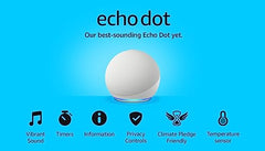 Echo Dot (Newest gen) | Big vibrant sound Wi-Fi and Bluetooth smart speaker with Alexa | Glacier White