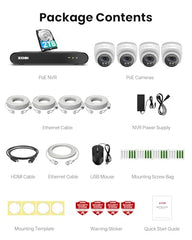 ZOSI 8CH 5MP PoE CCTV Camera System Outdoor Indoor, 2.5K 8 Channel H.265+ PoE NVR Built-in 2TB HDD, 4X 4MP Wired Home Security Cameras, AI Human Detection, 100ft IR Night Vision, Remote Access