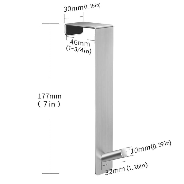 Over The Door Hooks,(4 Pack) Wide 1-3/4"(1.75 inches)Fit Thick Door, Door Hanger Heavy Duty Stainless Steel Brushed Nickel ,Hold Up to 100Lbs, Single Door Hook for Kitchen, Office,Bedroom(Silver)