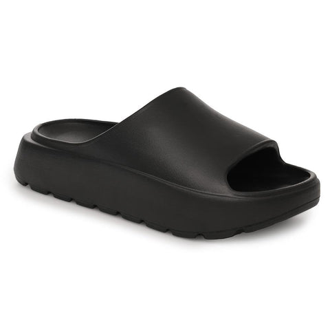 A2Z Women Summer Pillow Sliders Soft Slide - Sliders LDS AZ32562 Black 6 UK