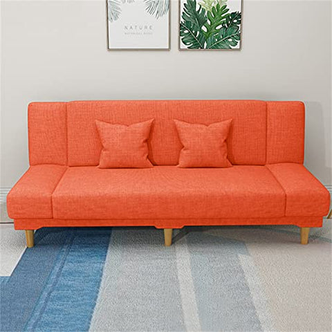 Upholstered Sofa Settee,Convertible Folding Sofa Bed, orange,150 × 46 × 80cm