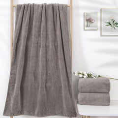 Lumimi Towels 4 Piece Bath Towel Set Super Soft Absorbent Light Weight Dry Well and Durable Gym Beach Travel, 55" L x 27" W, 4 Pack Elegant Grey Brown