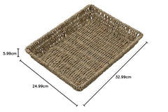 JVL Seagrass Rectangular Storage Tray, 33 x 25 x 6 cm