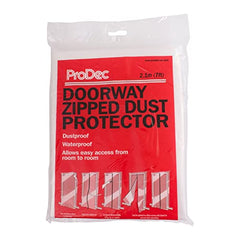 ProDec Zipped Doorway Dust Protector Heavy Duty Transparent Polythene Sheet For Preventing Dust Transfer Between Rooms During Renovations, Building Work and Construction