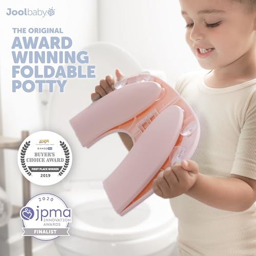 Jool Baby Products - Folding Travel Potty Seat for Girls, Fits Round & Oval Toilets, Non-Slip Suction Cups, Includes Free Travel Bag (Pink)