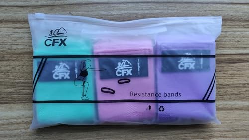 CFX Resistance Bands 3 Sets, Premium Exercise Bands with Non-Slip Design for Hips & Glutes, 3 Resistance Level Workout Booty Bands for Women and Men,Home Training,Fitness,Yoga