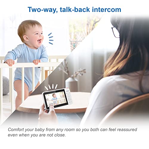 VTech VM924 Video Baby Monitor with Camera, Pan&Tilt, Baby Monitor with 5" LCD Screen,Up to 17 Hrs Battery Life,1.33x Zoom,Night Vision,300m Long Range,Soothing Sounds,2-Way Talk,Secured Transmission