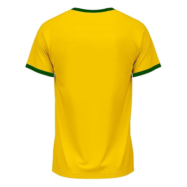 Brazil/Brasil 1970 Retro Soccer Jersey for Men – Vintage Yellow Football Shirt – Pelé Tribute – Classic Fan Apparel (US, Alpha, Small, Regular, Regular, Verde Amarela)