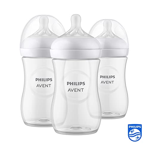 Philips Avent Natural Response Baby Bottle - 3 x 260ml Baby Milk Bottle for Newborns and Up, BPA Free, 1+ Months (Model SCY903/03)