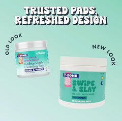 T-Zone Tea Tree & Witch Hazel Biodegradable Cleansing Pads (40 Pads) - Instantly Remove Dirt, Oil & Makeup, Unclogs Pores, Promotes Clearer Skin & Kinder to Planet