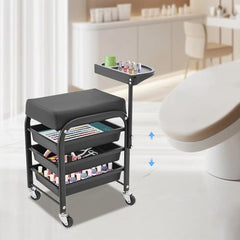 Manicure Beauty Tool Cart,38x32x65cm Pedicure Footrest Stand,Rolling Storage Trolley,Professional Premium with Drawers Organizer for Beauty Salons,Health Clubs