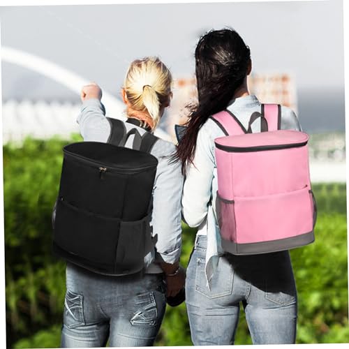 Cooling Box Backpack Cooler Large Capacity Cooling Bag Insulated Waterproof and Leakproof Beach Cooling Bag with Side and Front Pocket Cooling Bag Backpack Black