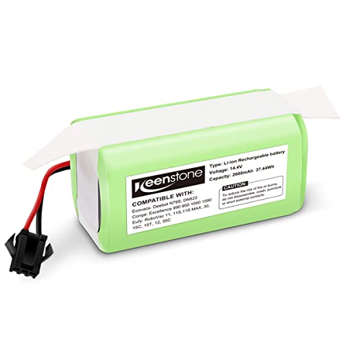Keenstone Replacement Battery for Eufy RoboVac 11C, 2600mah Li-Ion Rechargeable Battery, Compatible wit Eufy RoboVac 11 11C 11S MAX RoboVac 30 30C 35C 12 15T 15C 15C MAX Conga 990 DEEBOT N79S N79 x3