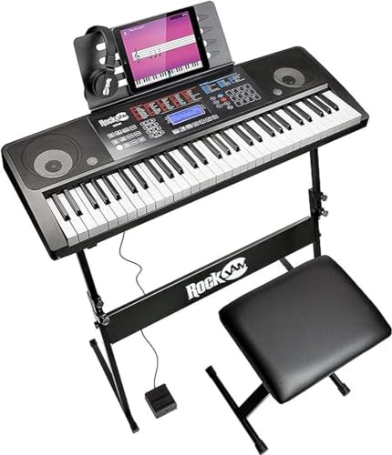 rockjam sustain pedal RockJam RJ761 61 Key Keyboard Piano with Keyboard Bench, Digital Piano – Fumba Store