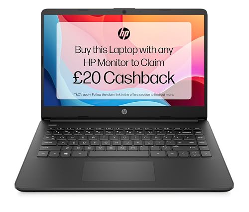 HP 14" Laptop, Intel Pentium Silver N5030 Processor, 4 GB RAM, 128 GB SSD, Intel UHD Graphics, FHD Display, Dual Speakers, Microsoft 365 Personal 12m included, Win 11, Jet Black, 14s-dq0011sa