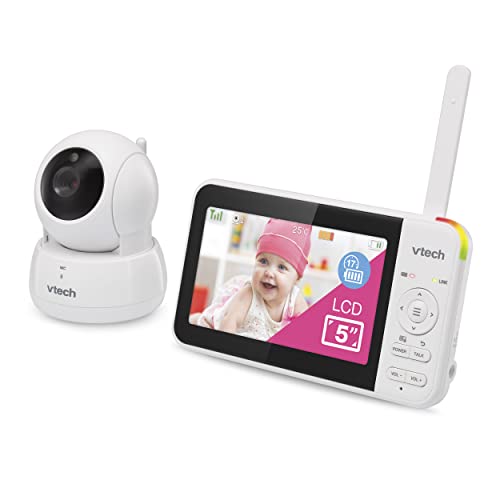 VTech VM924 Video Baby Monitor with Camera, Pan&Tilt, Baby Monitor with 5" LCD Screen,Up to 17 Hrs Battery Life,1.33x Zoom,Night Vision,300m Long Range,Soothing Sounds,2-Way Talk,Secured Transmission