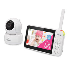 VTech VM924 Video Baby Monitor with Camera, Pan&Tilt, Baby Monitor with 5" LCD Screen,Up to 17 Hrs Battery Life,1.33x Zoom,Night Vision,300m Long Range,Soothing Sounds,2-Way Talk,Secured Transmission