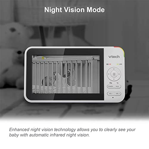 VTech VM924 Video Baby Monitor with Camera, Pan&Tilt, Baby Monitor with 5" LCD Screen,Up to 17 Hrs Battery Life,1.33x Zoom,Night Vision,300m Long Range,Soothing Sounds,2-Way Talk,Secured Transmission