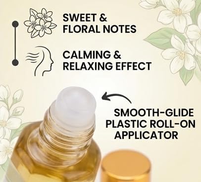 Sanctified Mogra Attar - 10 ml Concentrated Perfume Oil Roll-On | Traditional Alcohol-Free Fragrance for Men and Women | Long-Lasting Natural Scent