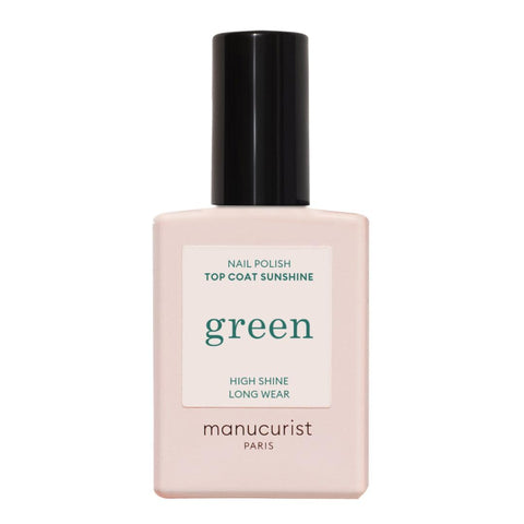 Manucurist - Green Sunshine Nail Polish Top Coat - Vegan Top Coat - 12-Free - Plant-Based Ingredients (69%) - Made in France - 15 ml
