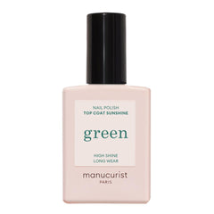 Manucurist - Green Sunshine Nail Polish Top Coat - Vegan Top Coat - 12-Free - Plant-Based Ingredients (69%) - Made in France - 15 ml